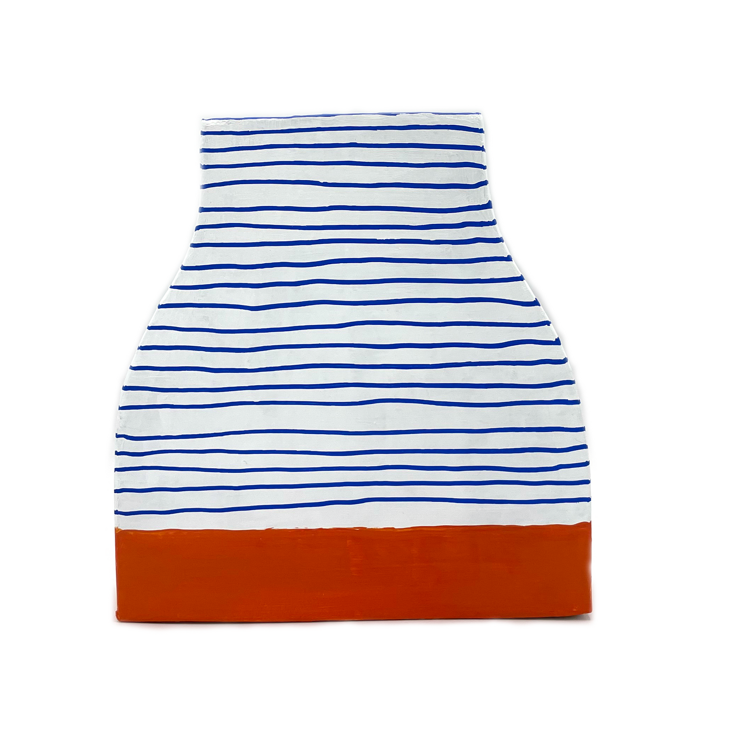 Orange and Blue Striped Vase