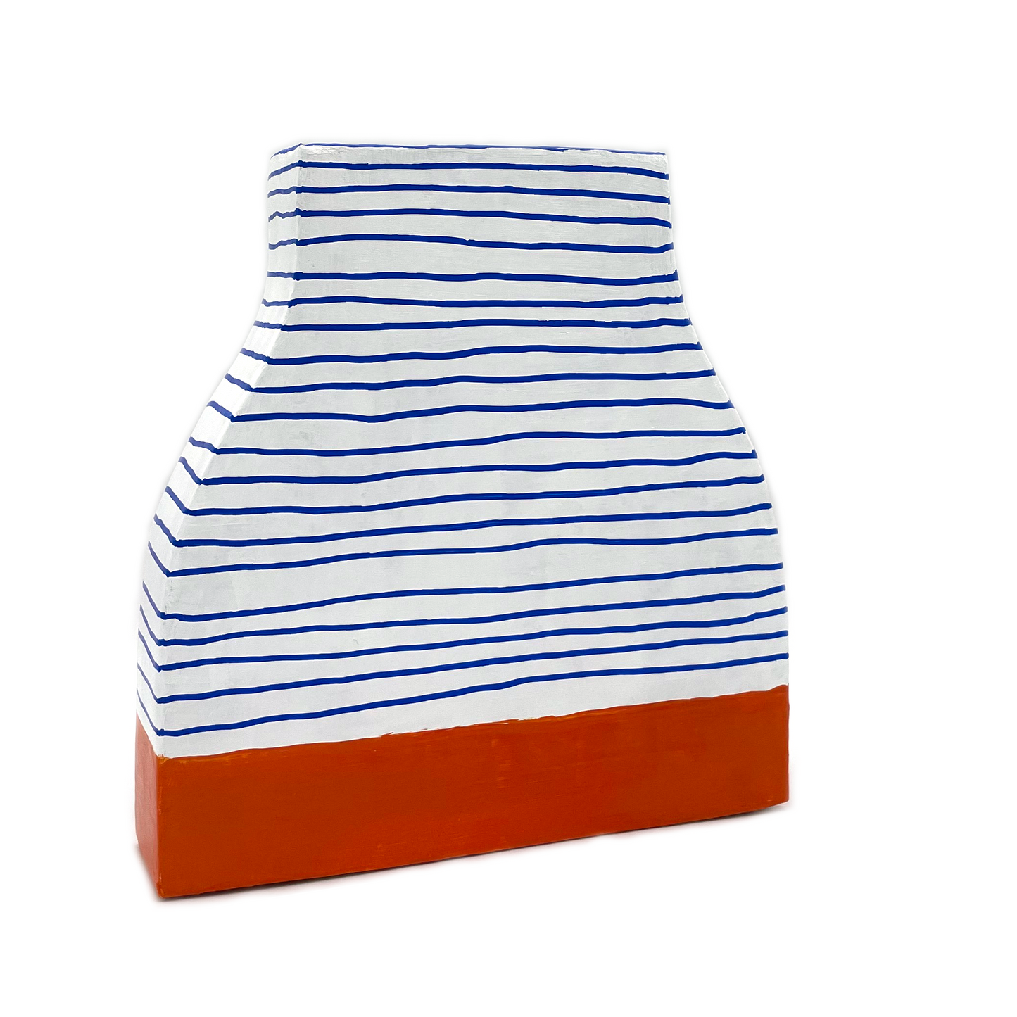 Orange and Blue Striped Vase