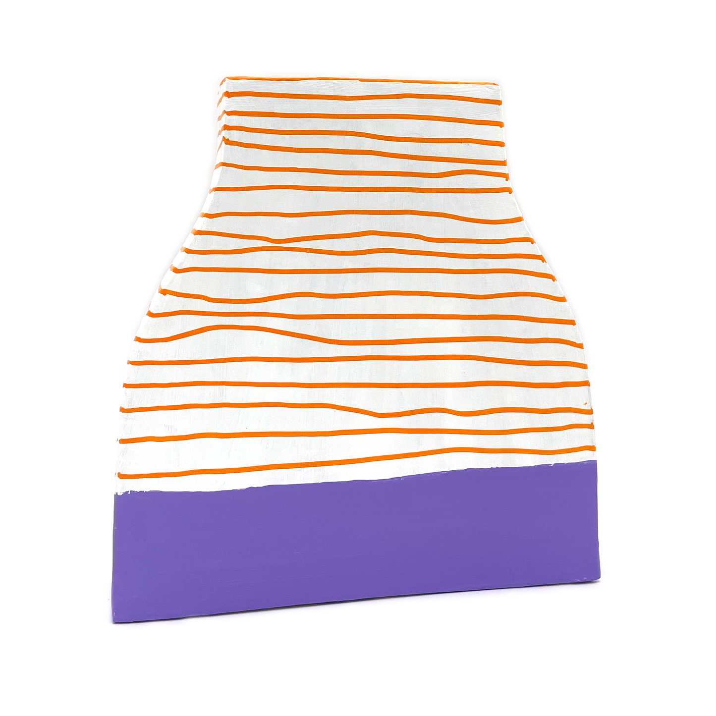 Orange and Purple Striped Vase