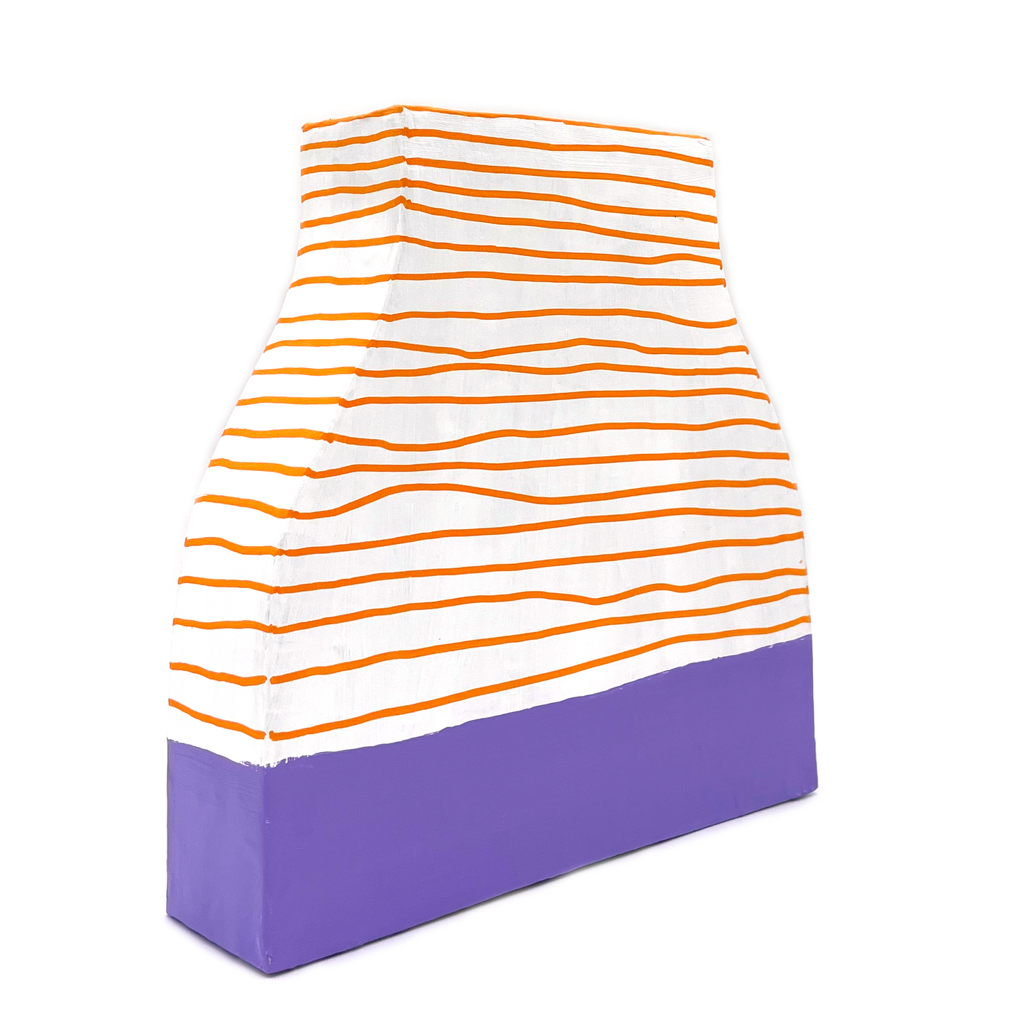 Orange and Purple Striped Vase