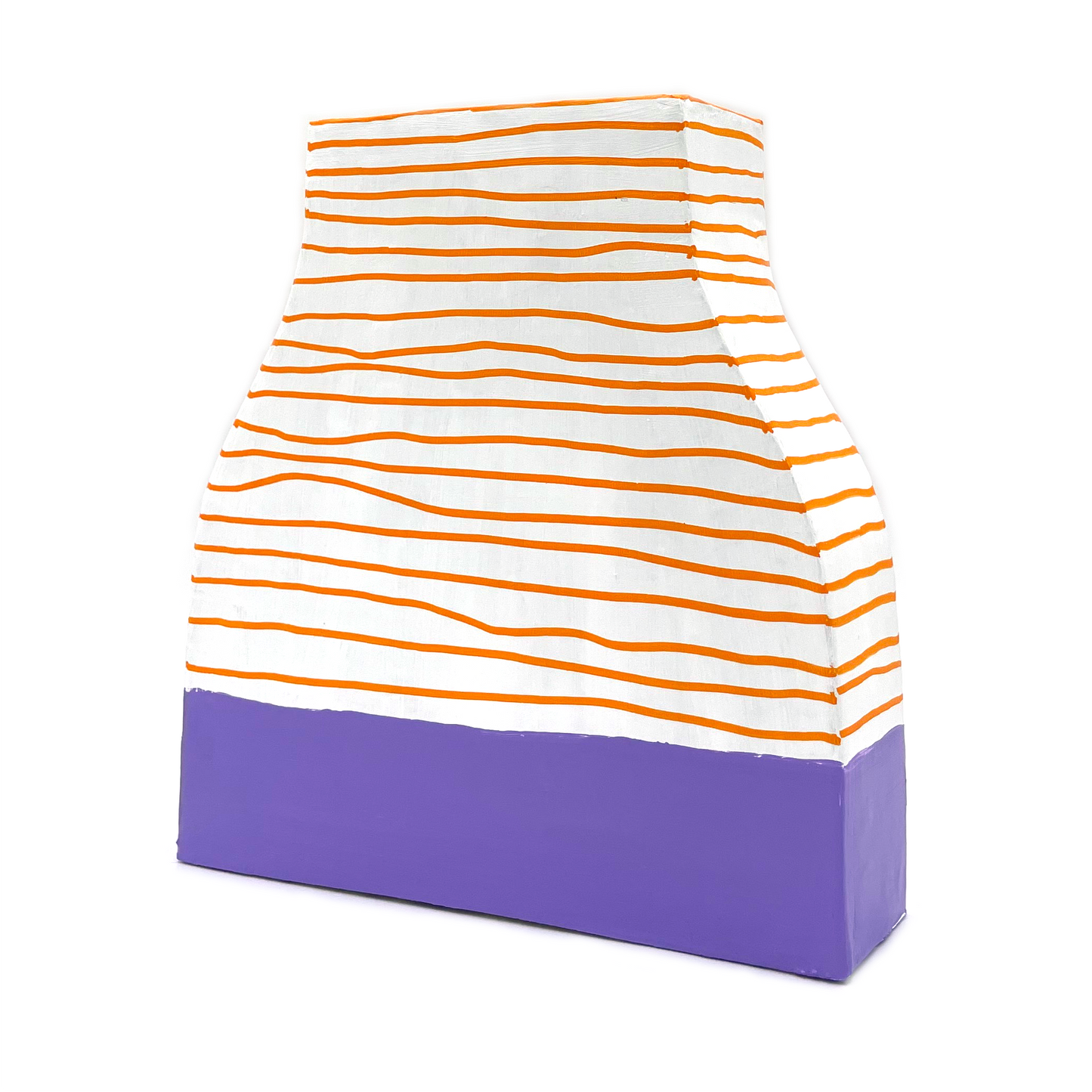 Orange and Purple Striped Vase